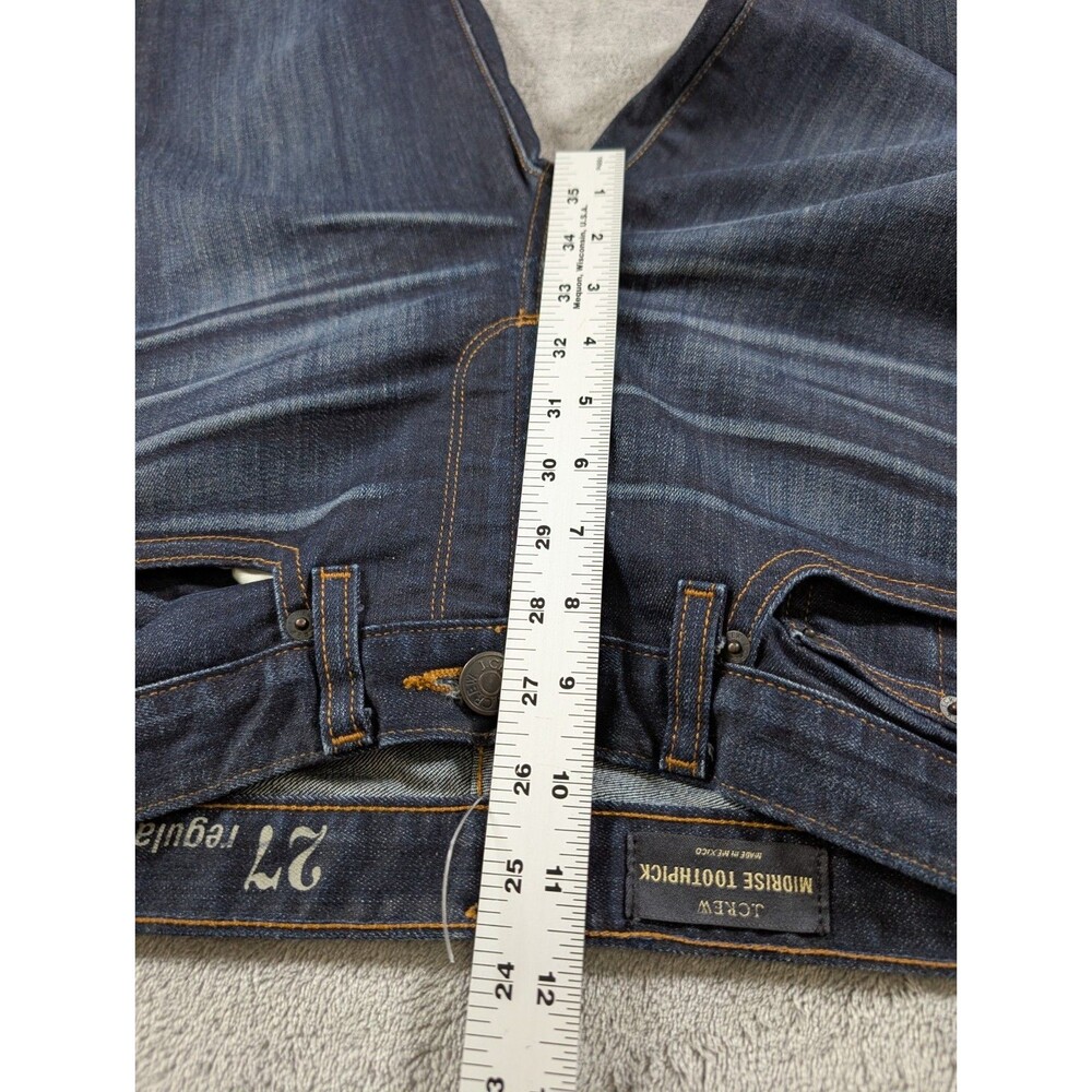 J Crew Toothpick Skinny Jeans Womens 27 Mid Rise Dark Wash Stretch Denim - Picture 9 of 11